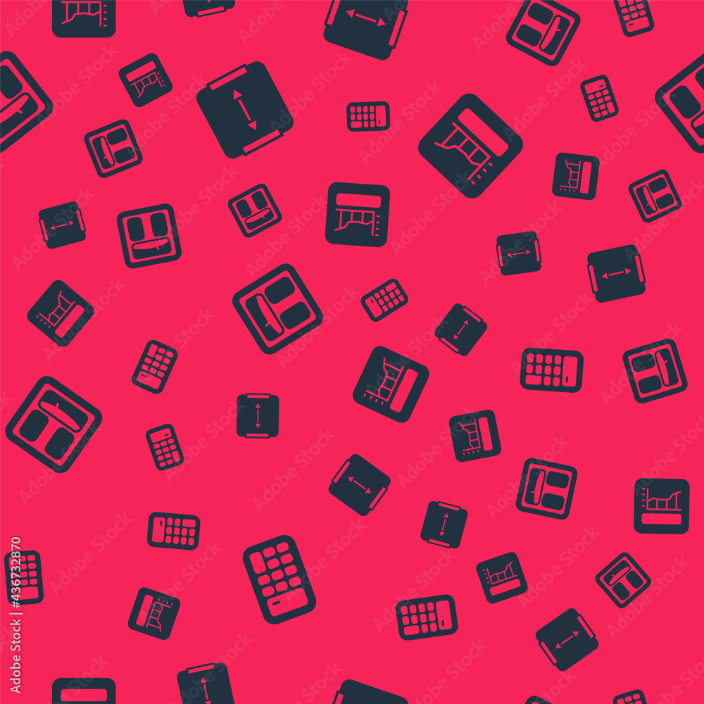 Set Calculator, Area measurement, Bathroom scales and Graph, schedule, chart, diagram on seamless pattern. Vector Set Calculator, Area measurement, Bathroom scales and Graph, schedule, chart, diagram on seamless pattern. Vector