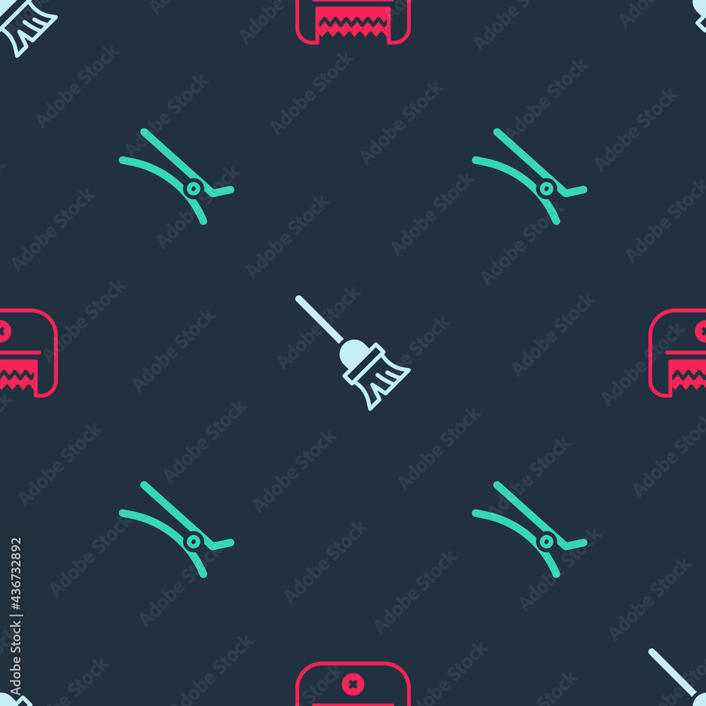 Set Electrical hair clipper, Mop and Hair on seamless pattern. Vector Set Electrical hair clipper, Mop and Hair on seamless pattern. Vector