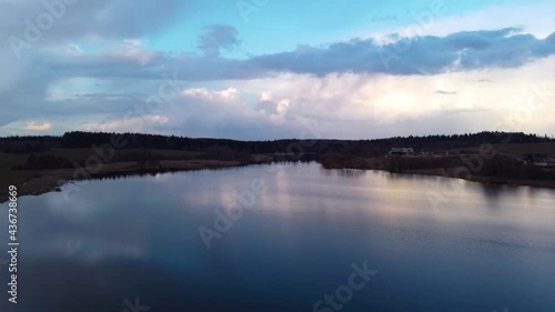 Wallpaper Mural Smooth flight over a calm lake at sunset Torontodigital.ca