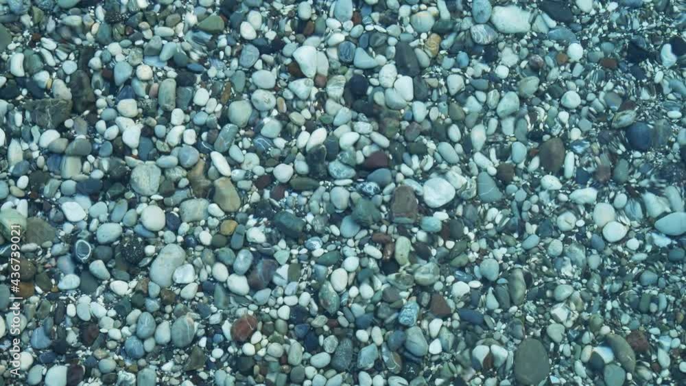 Water surface texture. Top view seabed with pebbles. Water caustic background. Ripples and waves Water surface texture. Top view seabed with pebbles. Water caustic background. Ripples and waves