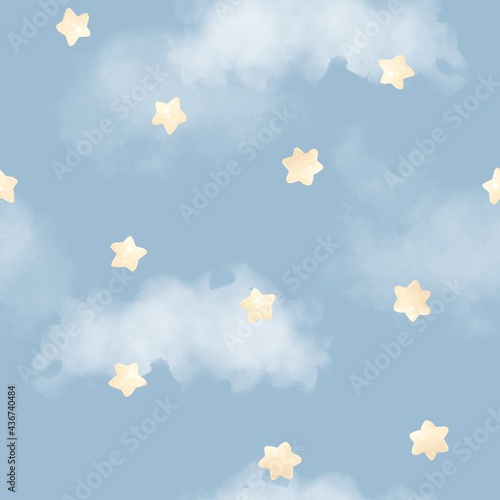 Seamless pattern. Starry sky. For digital printing