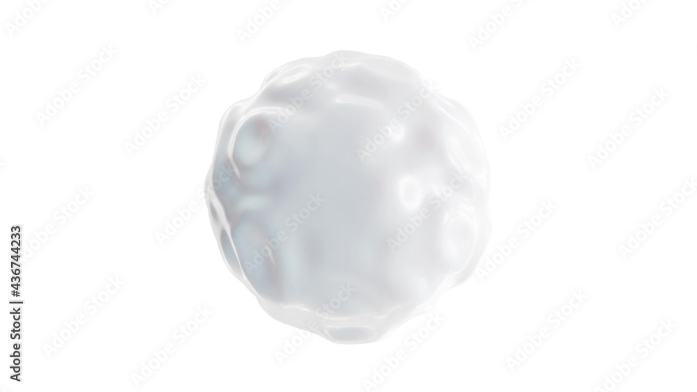 Seamless looping 3D animation of the abstract morphing creamy white form rendered in UHD with alpha matte Seamless looping 3D animation of the abstract morphing creamy white form rendered in UHD with alpha matte