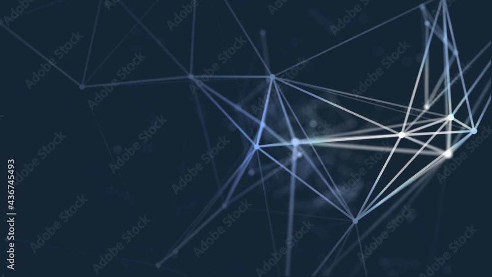 Abstract plexus background with dots and lines moving in space. Technology 5G connection, 3d rendering Abstract plexus background with dots and lines moving in space. Technology 5G connection, 3d rendering