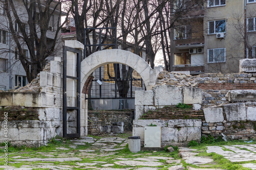 Ruins of Antique Forum Augusta Traiana in city of Stara Zagora, Bulgaria photo