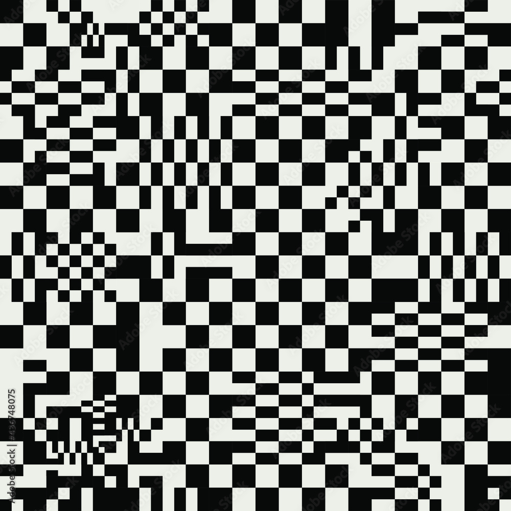 Glitch checkered pattern. Seamless vector Glitch checkered pattern. Seamless vector