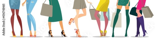 Woman legs in shoes vector illustration images