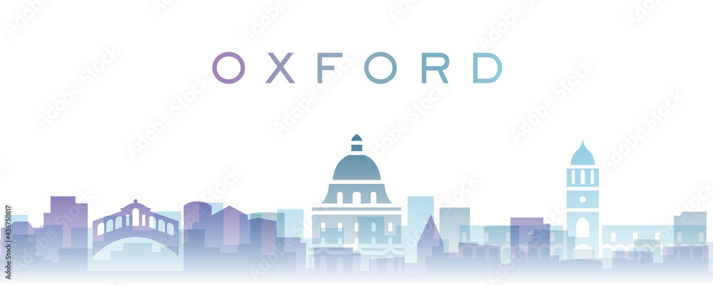 Oxford Transparent Layers Gradient Landmarks Skyline