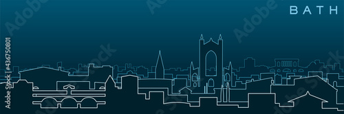 Bath Multiple Lines Skyline and Landmarks