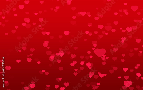 Valentine day red hearts on red background.