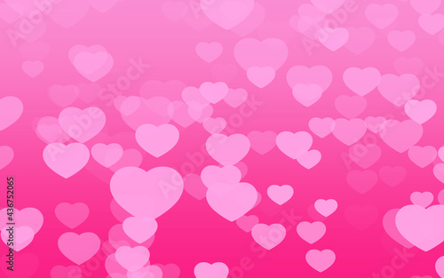 Valentine day pink hearts on pink background.