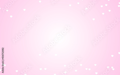 Valentine day white hearts on pink background.