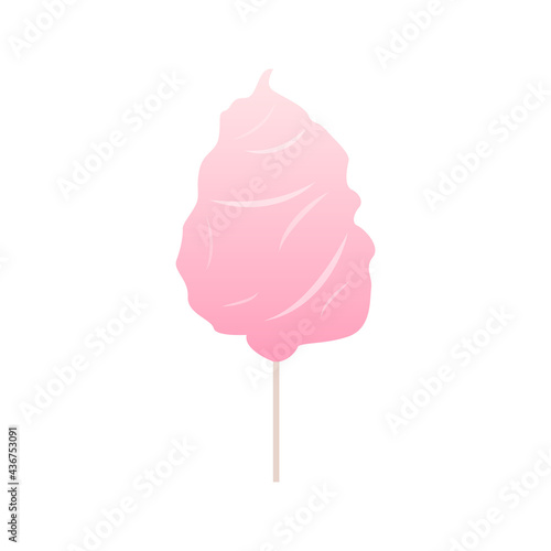 Cotton candy icon Vector illustration in flat design Classic pink candy on stick isolated on white background