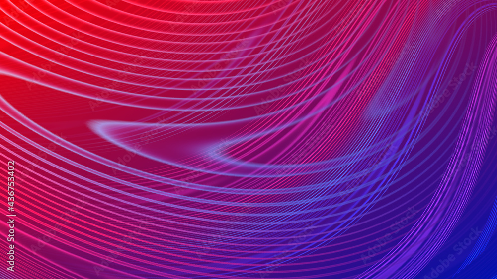 Fototapeta premium Abstract red blue gradient geometric background. Neon light curved lines and shape with colorful graphic design. with space for concept design business technology background.
