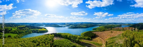 the bigge lake in germany in spring panorama
