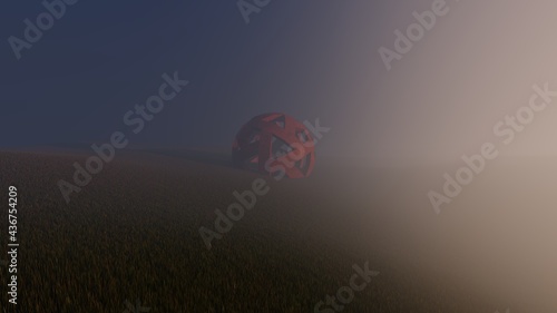 Fotografie big Geodesic Rotegrity Sphere at island