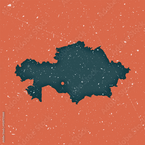 Kazakhstan vintage map. Grunge map of the country with distressed texture. Kazakhstan poster. Vector illustration.