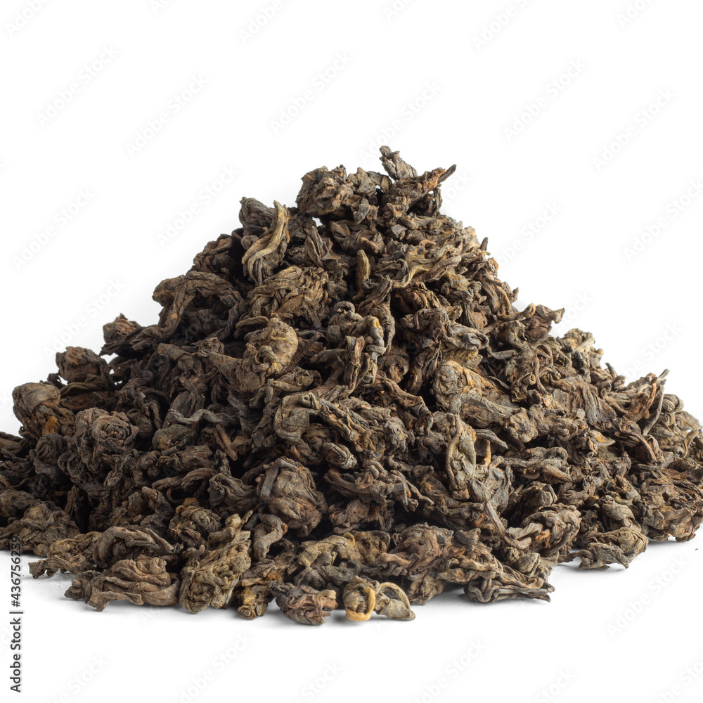 A bunch of pu-erh tea wih shadow on left side isolated crop Lao Cha Tou A bunch of pu-erh tea wih shadow on left side isolated crop Lao Cha Tou