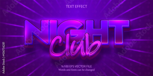 A stylish livid, misterious editable text effect: Night Club