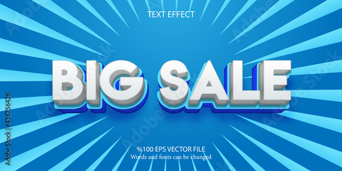 Livid text with a soft blue-green touch, editable text effect: Big Sale