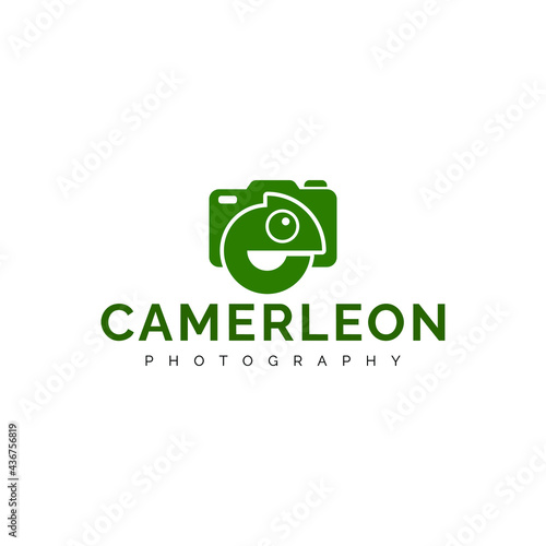 Camerleon Chameleon On Camera Photography Logo Template