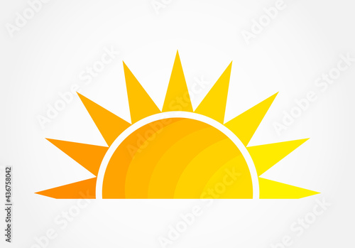 Sunset sun icon.