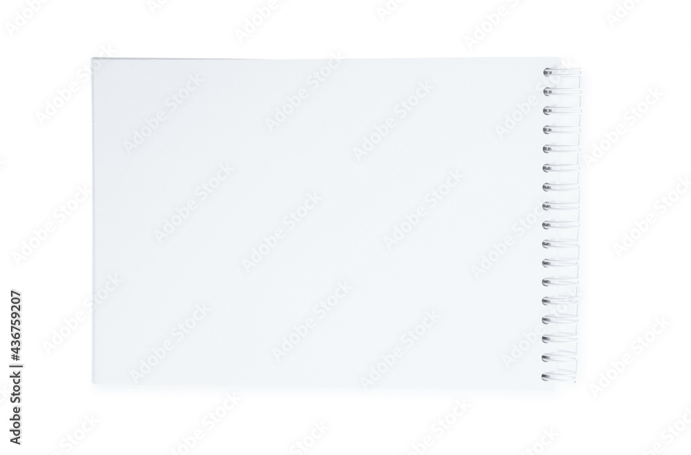 Blank paper brochure isolated on white, top view. Mockup for design Blank paper brochure isolated on white, top view. Mockup for design