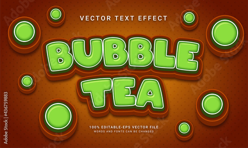 Bubble tea editable text effect themed food menu