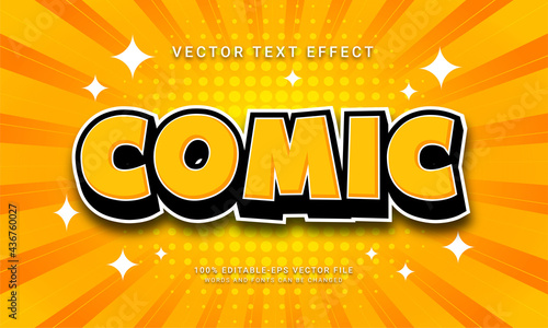 Comic cartoon 3d text style effect