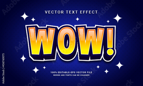 Wow cartoon 3d text style effect