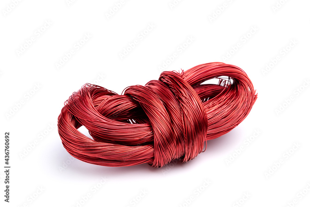 Bundle of copper wire for recycling isolated on white background. Bundle of copper wire for recycling isolated on white background.