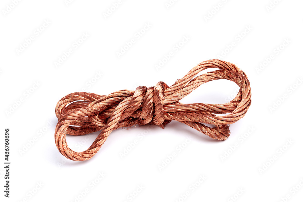 Scrap copper wire isolated on white background Scrap copper wire isolated on white background