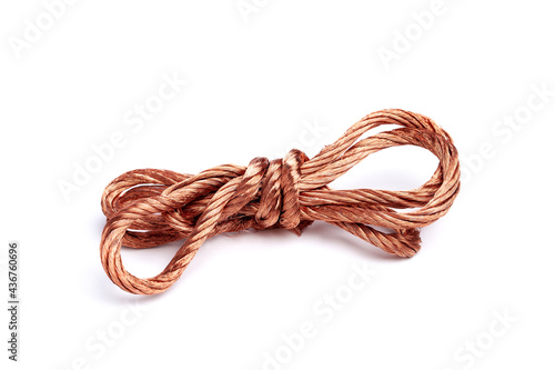 Scrap copper wire isolated on white background