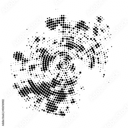 Wallpaper Mural Halftone dotted radiate texture. Vector abstract background, overlay. Minimalists art element for advertisement banners, comic books, posters, packaging. Torontodigital.ca