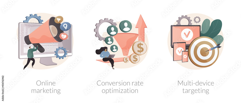 Fototapeta premium Internet advertising abstract concept vector illustrations.