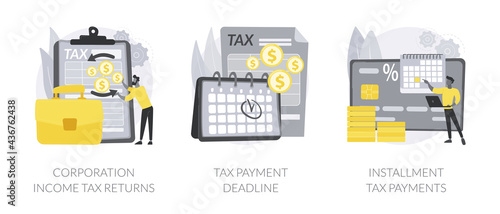 Corporate accountancy abstract concept vector illustrations.