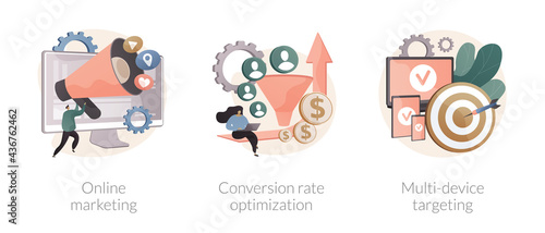 Internet advertising abstract concept vector illustrations.