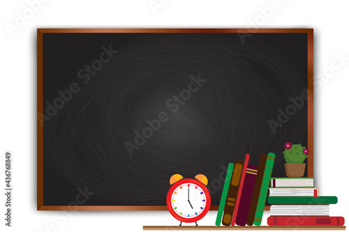 Blackboard pencils. Chalkboard illustration with blackboard. Vector illustration. EPS 10.