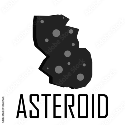 Ilustración de roca de asteroide en vector plano