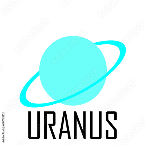 Ilustración del planeta Urano en vector plano
