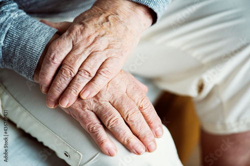 Closeup of elderly hands photo