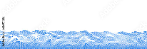 Vector drawing of waves on the sea, natural background, abstraction	