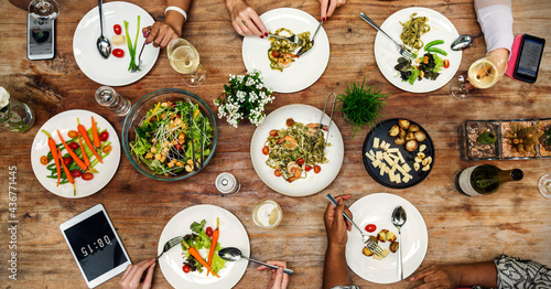 Woman having a dinner party