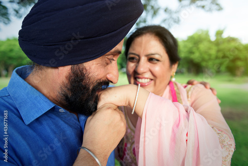 Loving senior Indian couple