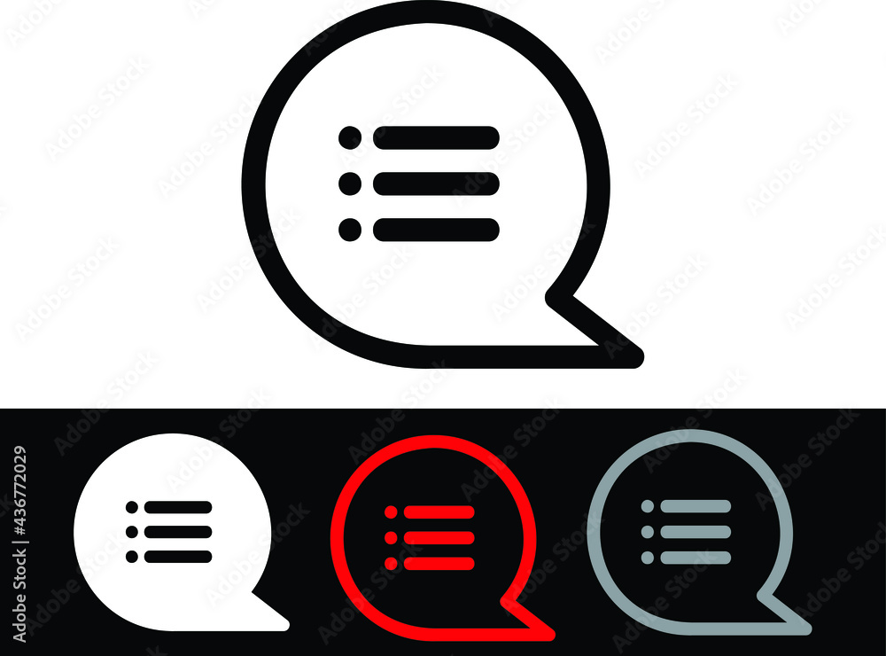 Bubble speech icon solid and line style for website and application Bubble speech icon solid and line style for website and application