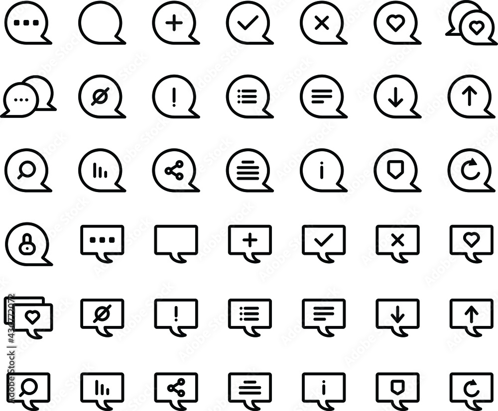 Bubble speech icon line style for website and application Bubble speech icon line style for website and application