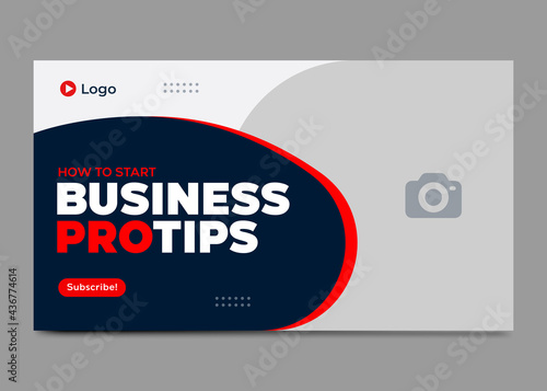 Editable video thumbnail and web banner design. Youtube thumbnail for live workshop business template. Video cover photo for social media videos.
 