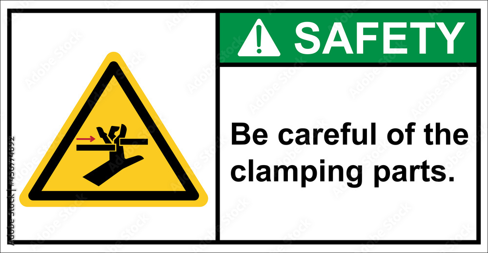 Be careful with your hand to hit the machine parts.,Safety sign. Be careful with your hand to hit the machine parts.,Safety sign.