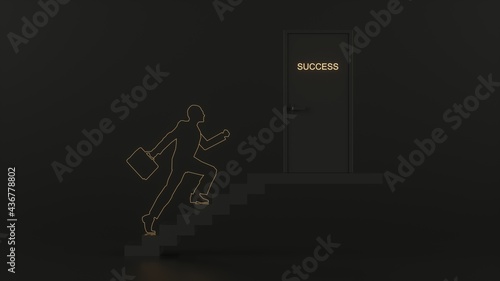 Businessman goes up on a stair to success © Alex