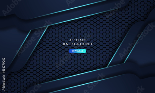 dark abstract dimension on hexagon texture background