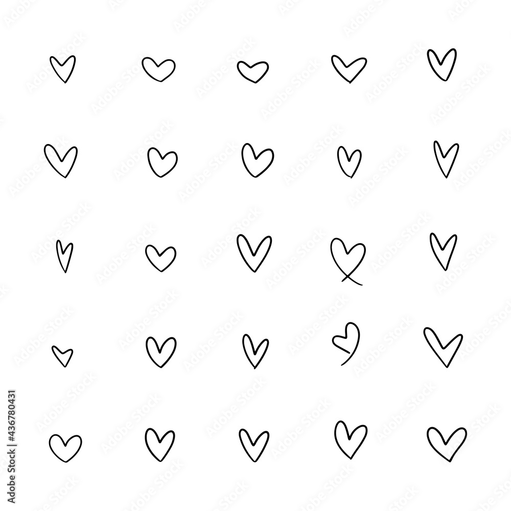 Hand drawn hearts. Design elements for Valentine's day. Hand drawn rough marker hearts isolated on white background. Set of unique hand drawn hearts. Painted design elements. Hand drawn hearts. Design elements for Valentine's day. Hand drawn rough marker hearts isolated on white background. Set of unique hand drawn hearts. Painted design elements.